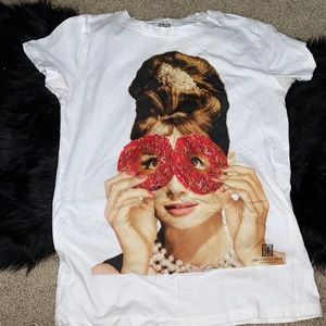 Audrey Hepburn doughnut tee